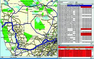 The best of GPS and digital mapping technology is used to track this vehicle travelling in Nigeria